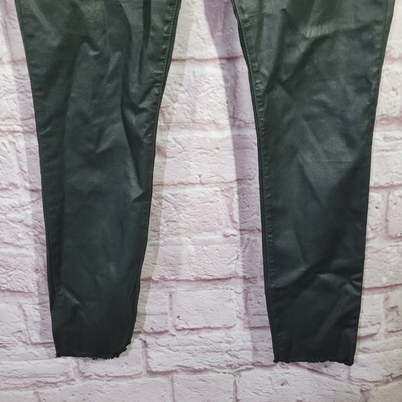 DL1961 Margaux Thicket Green High Rise Raw Hem Instasculpt Ankle Skinny Jeans - Picture 3 of 14